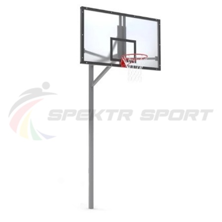 Купить Стойка баскетбольная уличная упрощенная со щитом из оргстекла, кольцом и сеткой SP D 412 в Козьмодемьянске 
